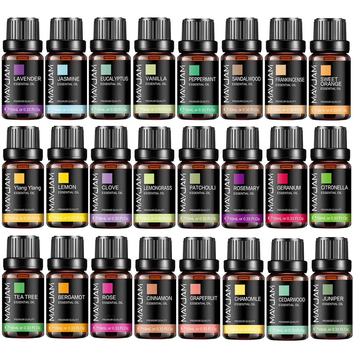 10ML Essential Oil Lavender Jasmine Eucalyptus Vanilla Sandalwood Bergamot Rosemary Citronella Cinnamon Fragrance Oil