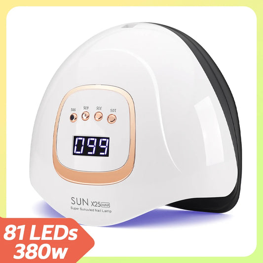 380W 81LEDS UV LED Nail Lamp Nail Dryer for Gel Polish 4 Setting Timers UV Nail Lamp Professional Nail Light Automatic Sensor