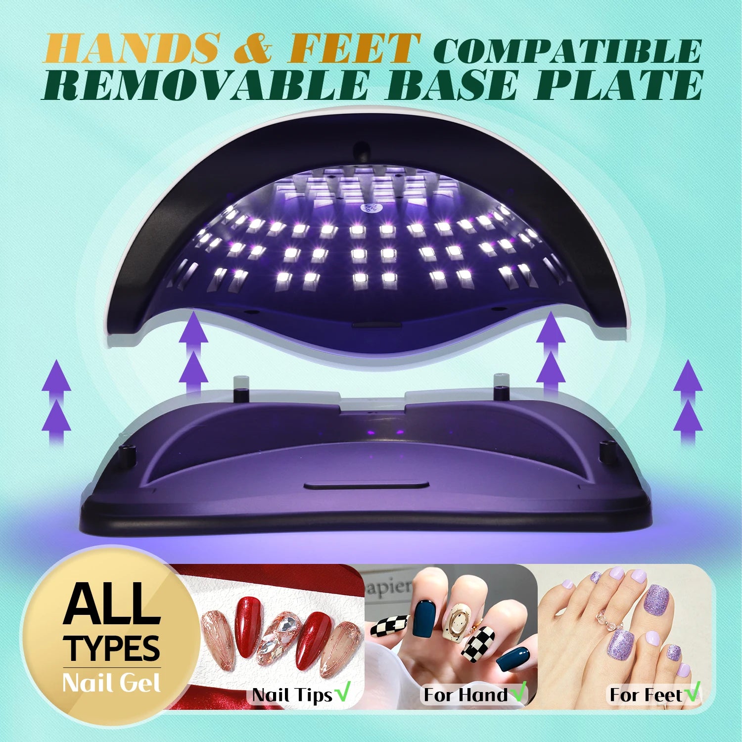 380W 81LEDS UV LED Nail Lamp Nail Dryer for Gel Polish 4 Setting Timers UV Nail Lamp Professional Nail Light Automatic Sensor